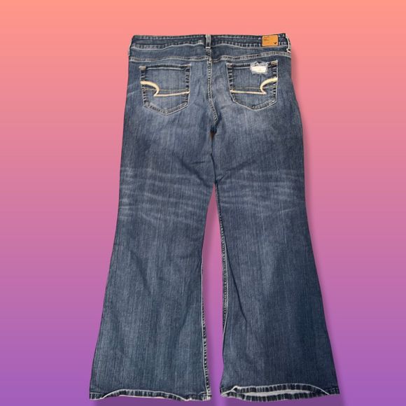 Plus Size American Eagle Hipster Short Court Stretch Jeans Size 16 - Picture 3 of 6